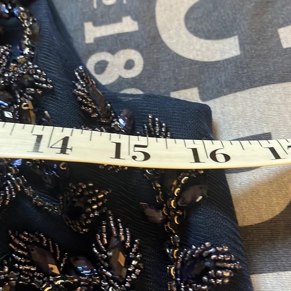 Lucci Lu Size 14 Sequined full length gown. Wedding/Special Occasion. Navy - Picture 10 of 16